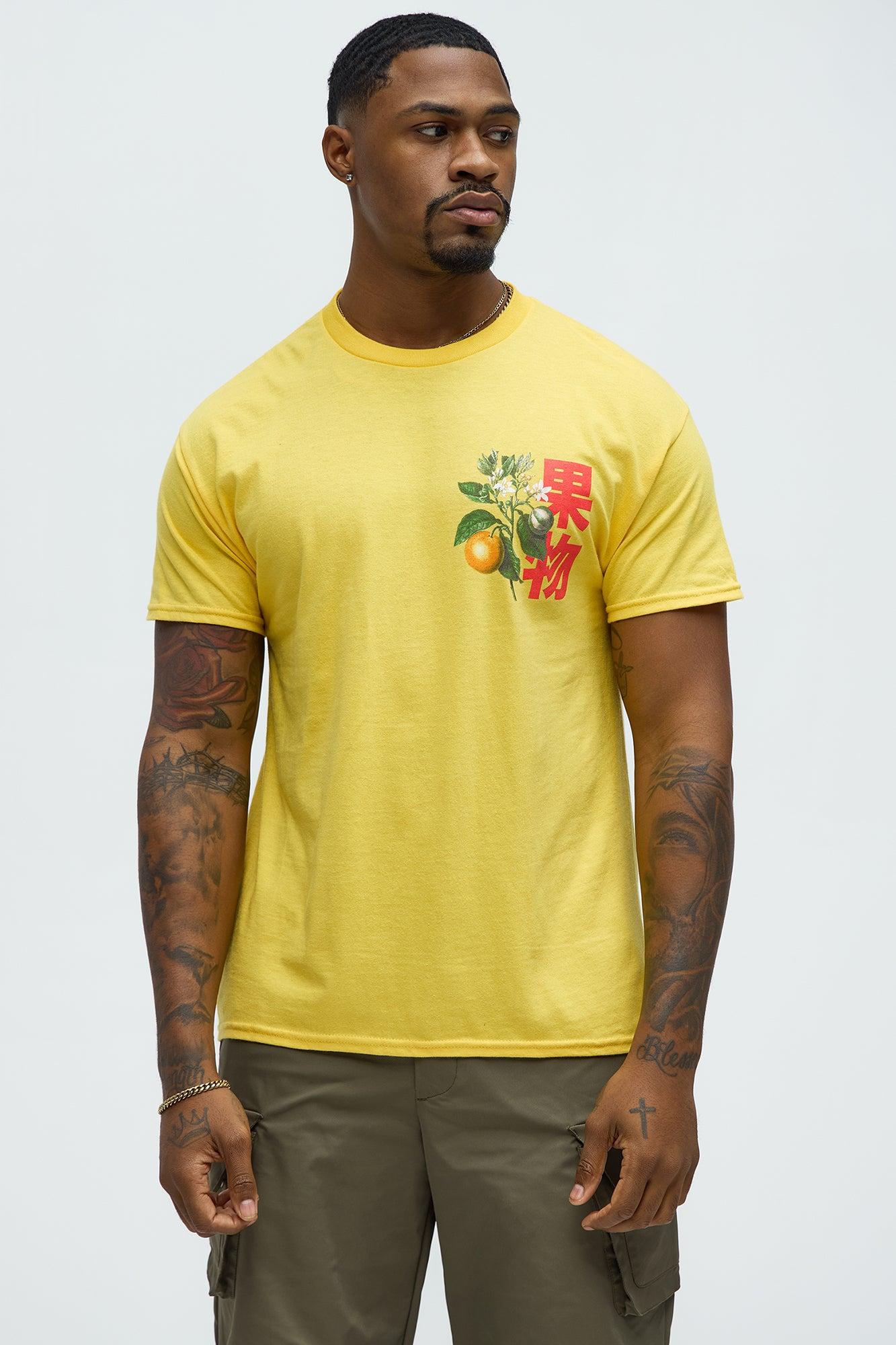 Orange Tree Short Sleeve Crew Neck T shirt - Yellow Product Image