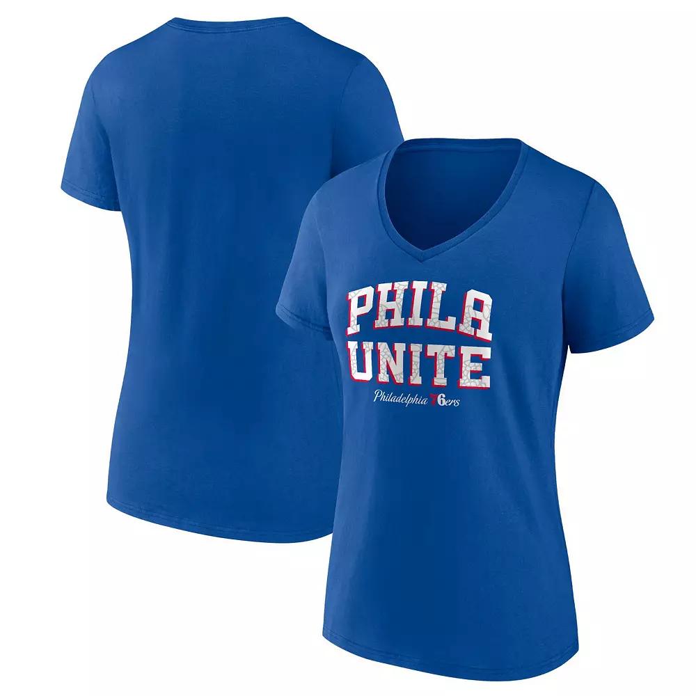 Women's Fanatics Branded Royal Philadelphia 76ers Hometown Collection T-Shirt, Size: Small, 76r Blue Product Image