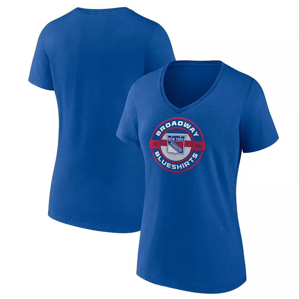 Women's Fanatics Blue New York Rangers Local A V-Neck T-Shirt,  Product Image
