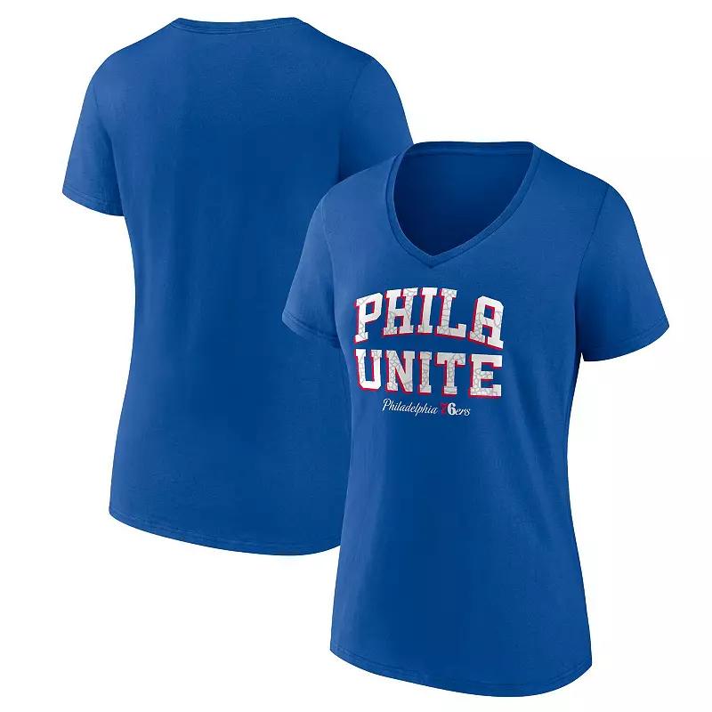 Women's Fanatics Branded Royal Philadelphia 76ers Hometown Collection T-Shirt, Size: Small, 76r Blue Product Image