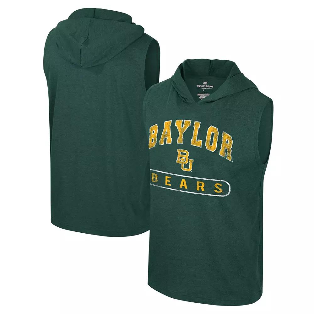 Men's Colosseum Heather Green Baylor Bears Varsity Sleeveless Hoodie Tank Top, Size: XL, Bay Green Product Image