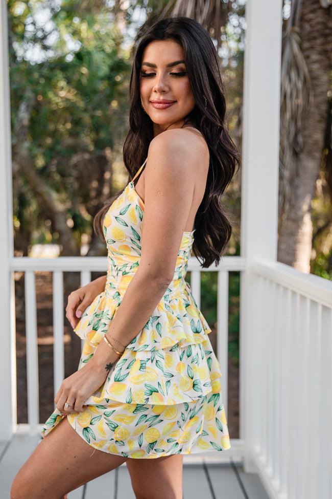 Signs Of Spring in Summer Sunshine Halter Ruffle Dress FINAL SALE Product Image