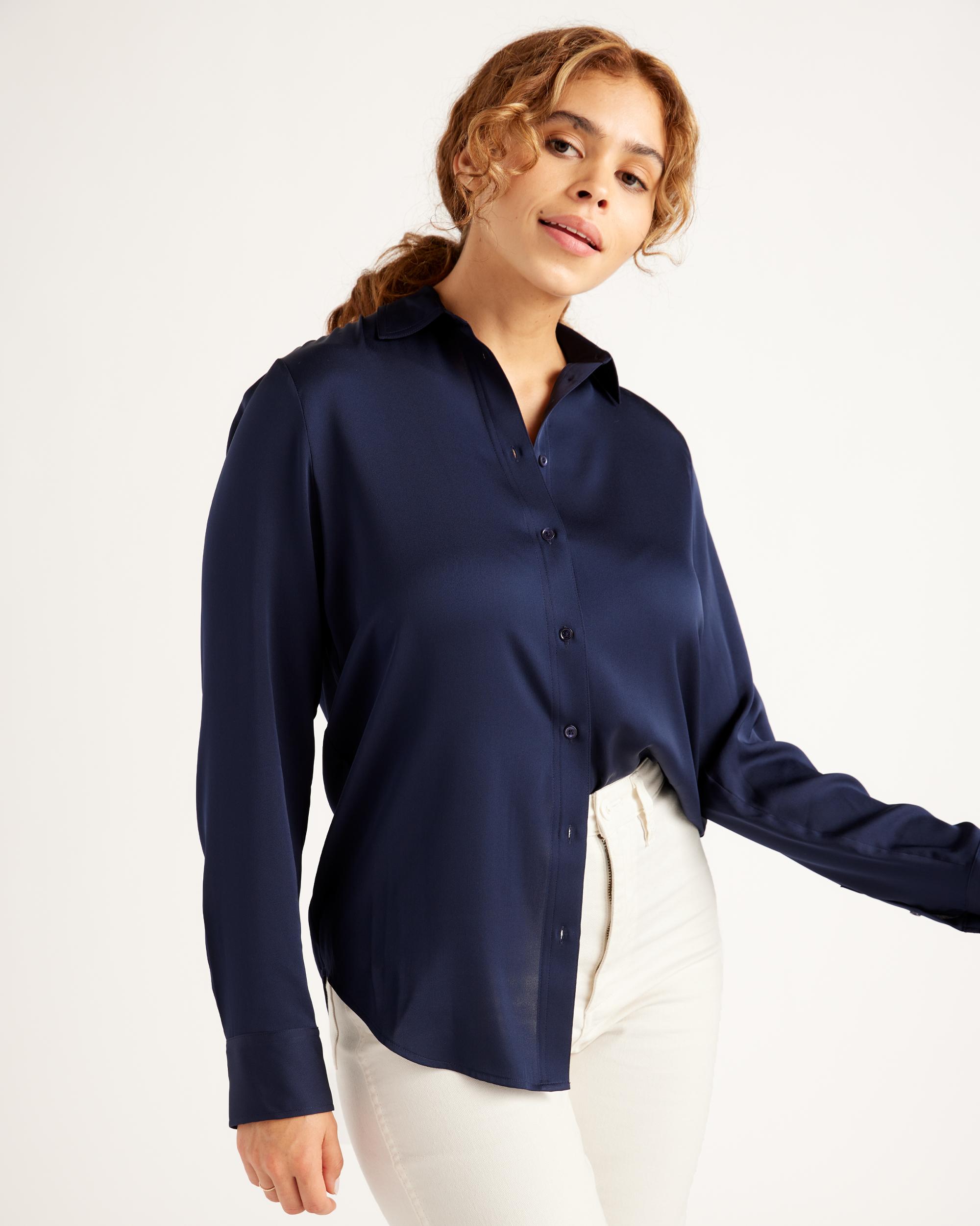 Quince | Women's 100% Washable Silk Stretch Blouse Size XL Product Image
