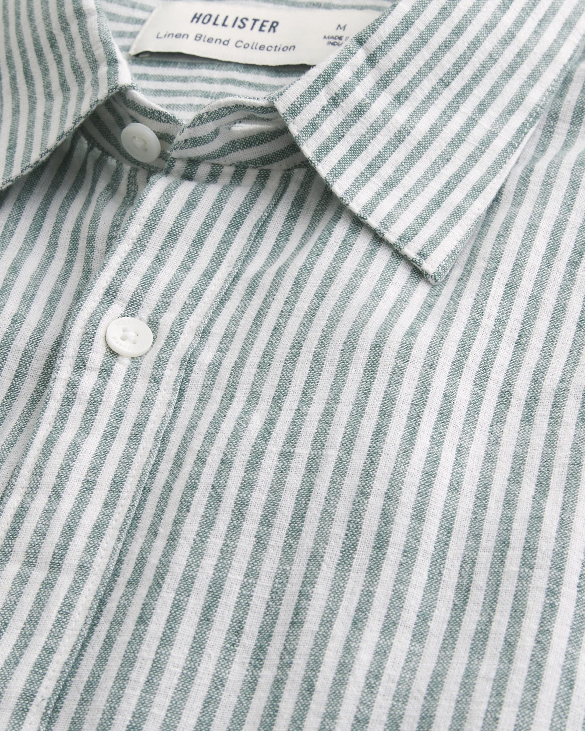 Linen-Blend Button-Through Shirt Product Image
