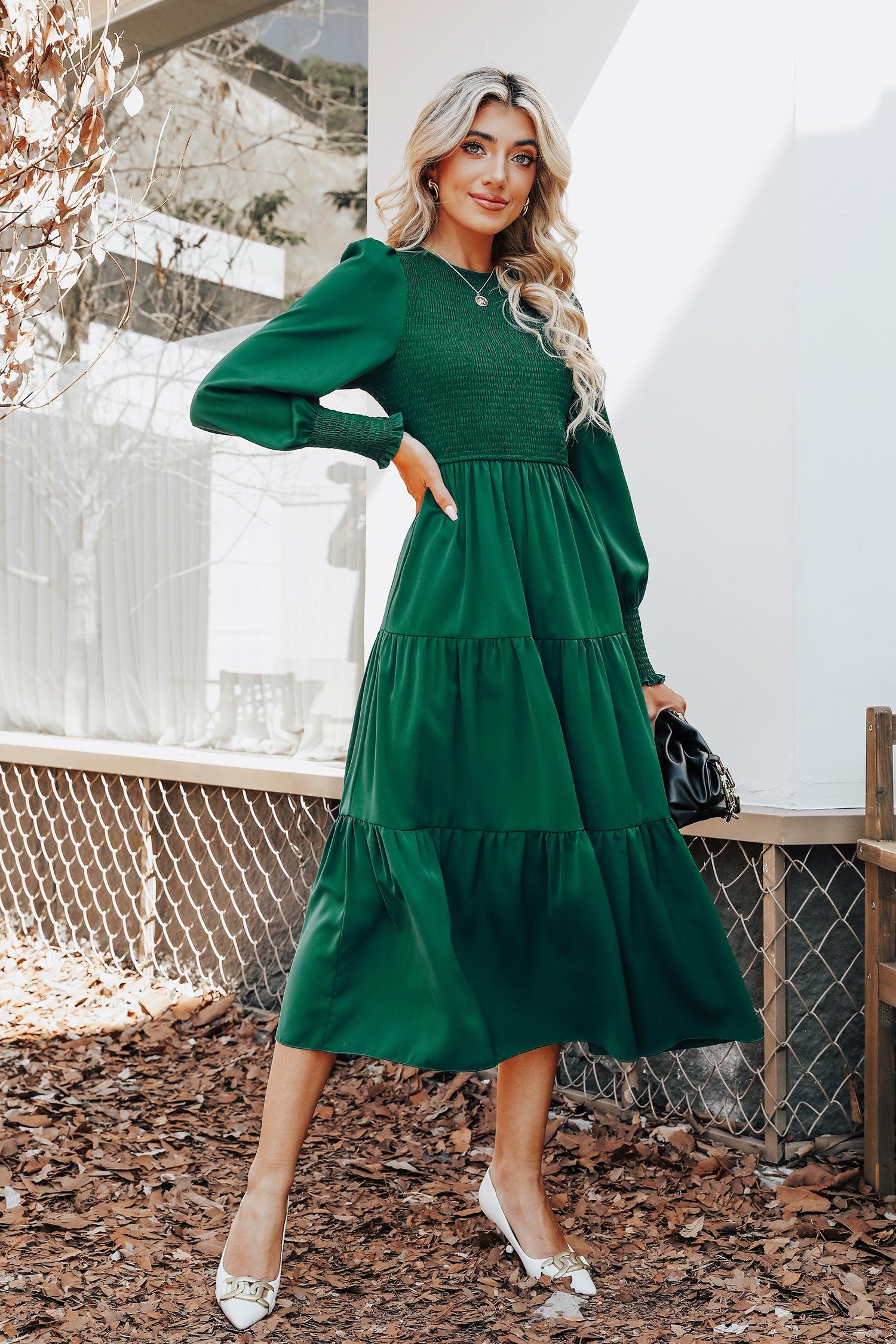 Anastasia Smocked Long Sleeve Maxi Dress Product Image