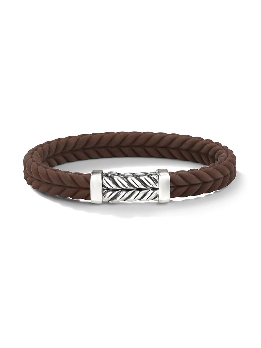 David Yurman Men's Chevron Black Rubber Link Bracelet at Nordstrom,  Product Image