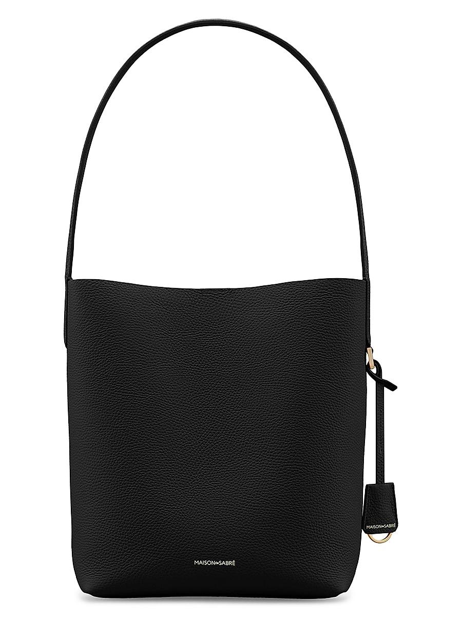 Womens Leather Bucket Soft Tote Product Image