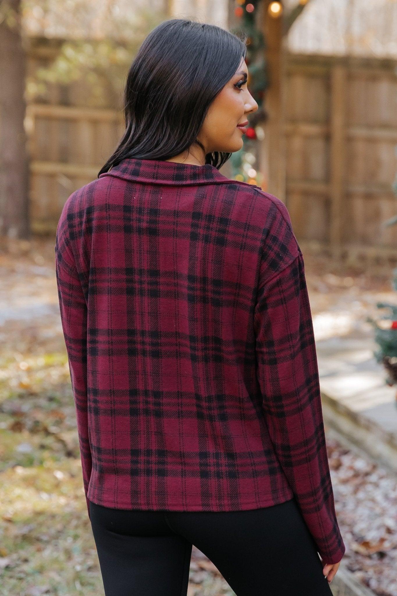 Thread and Supply Amani Plaid Zip Pullover - FINAL SALE Product Image