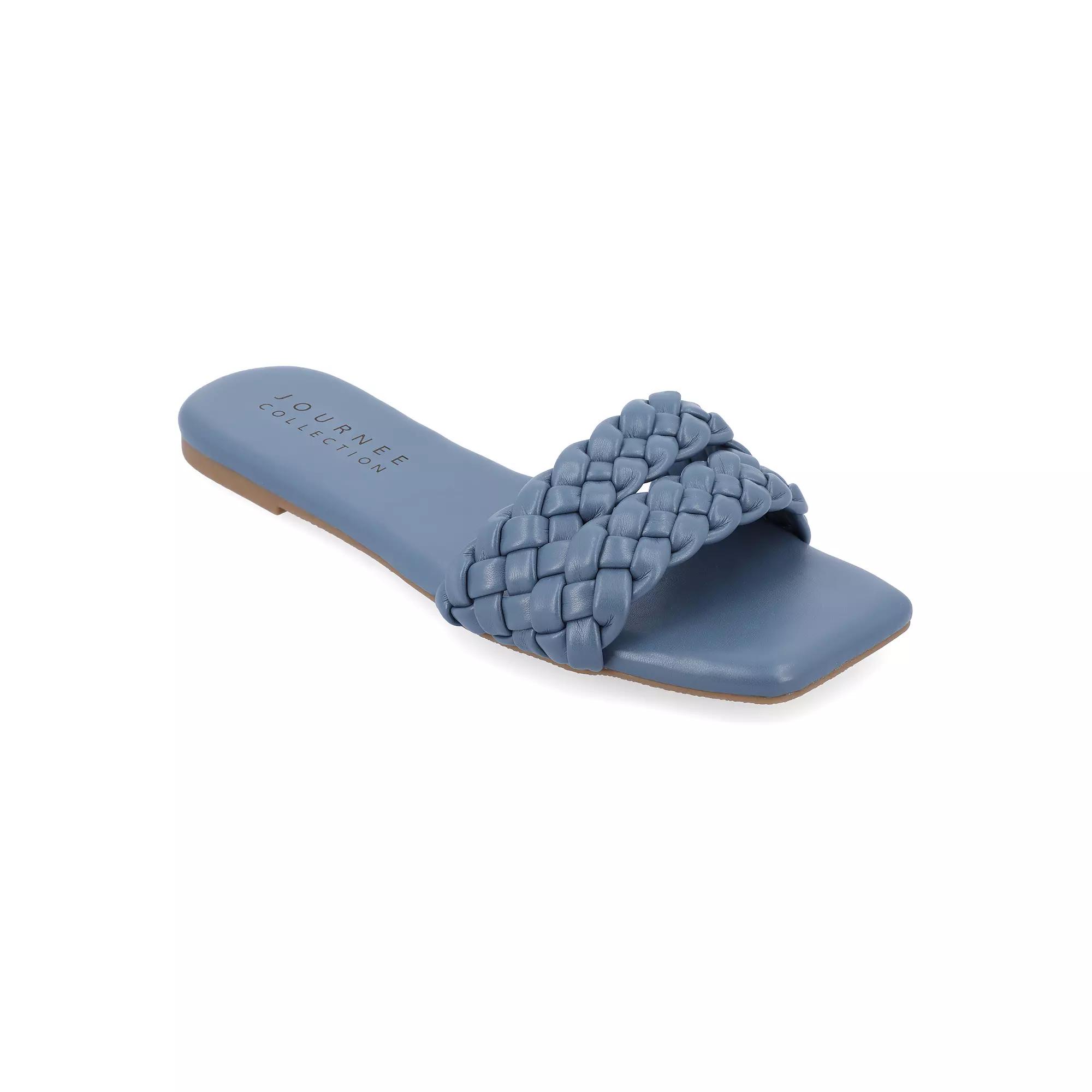 Journee Sawyerr Women's Braided Slide Sandals,  Product Image
