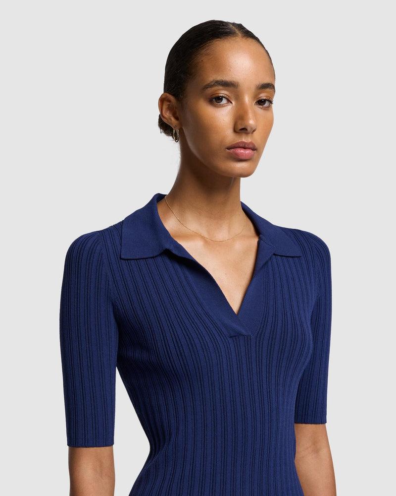 Ribbed Henley Sweater Product Image