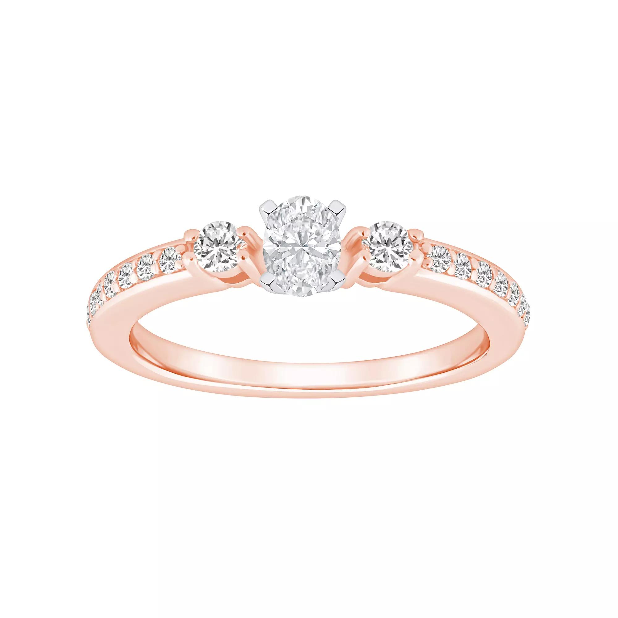 Alyson Layne 14k Gold 1/2 Carat T.W. Diamond Oval Cut Engagement Ring, Women's, Size: 8, 14k White Gold Product Image