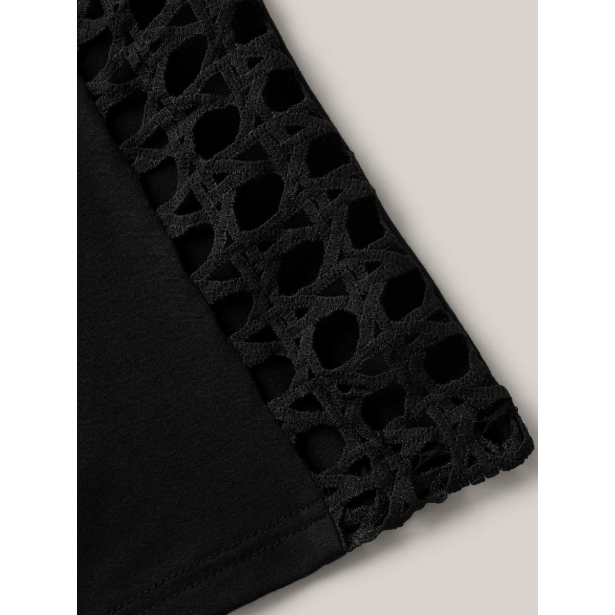 Plus Size Supersoft Cut-Out Sleeve Midi Dress Black Women Cut-Out Knit Dresses Bloomchic 12/L Product Image