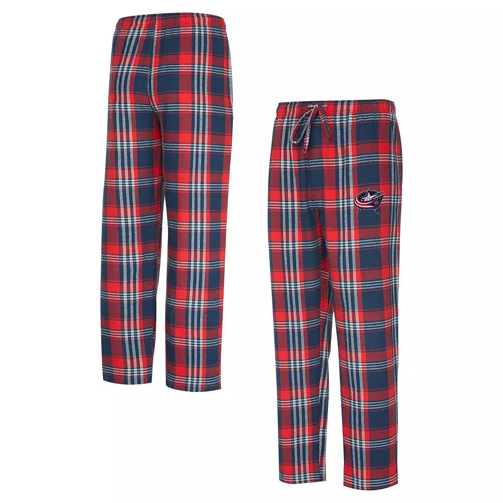 Men's Concepts Sport Red/Navy Columbus Blue Jackets Region Flannel Sleep Pants, Size: Medium Product Image