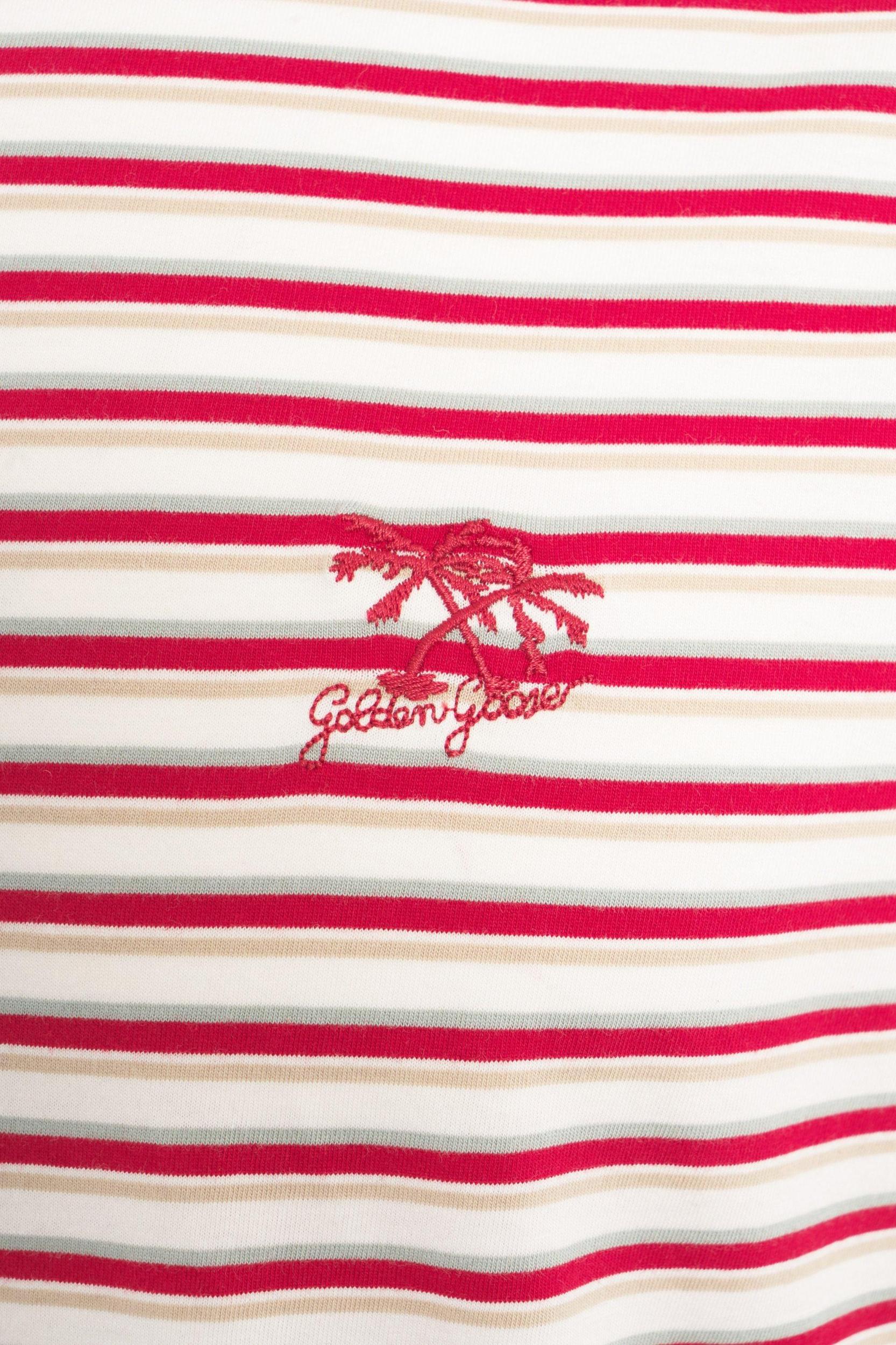 Striped t-shirt with logo embroidery Product Image