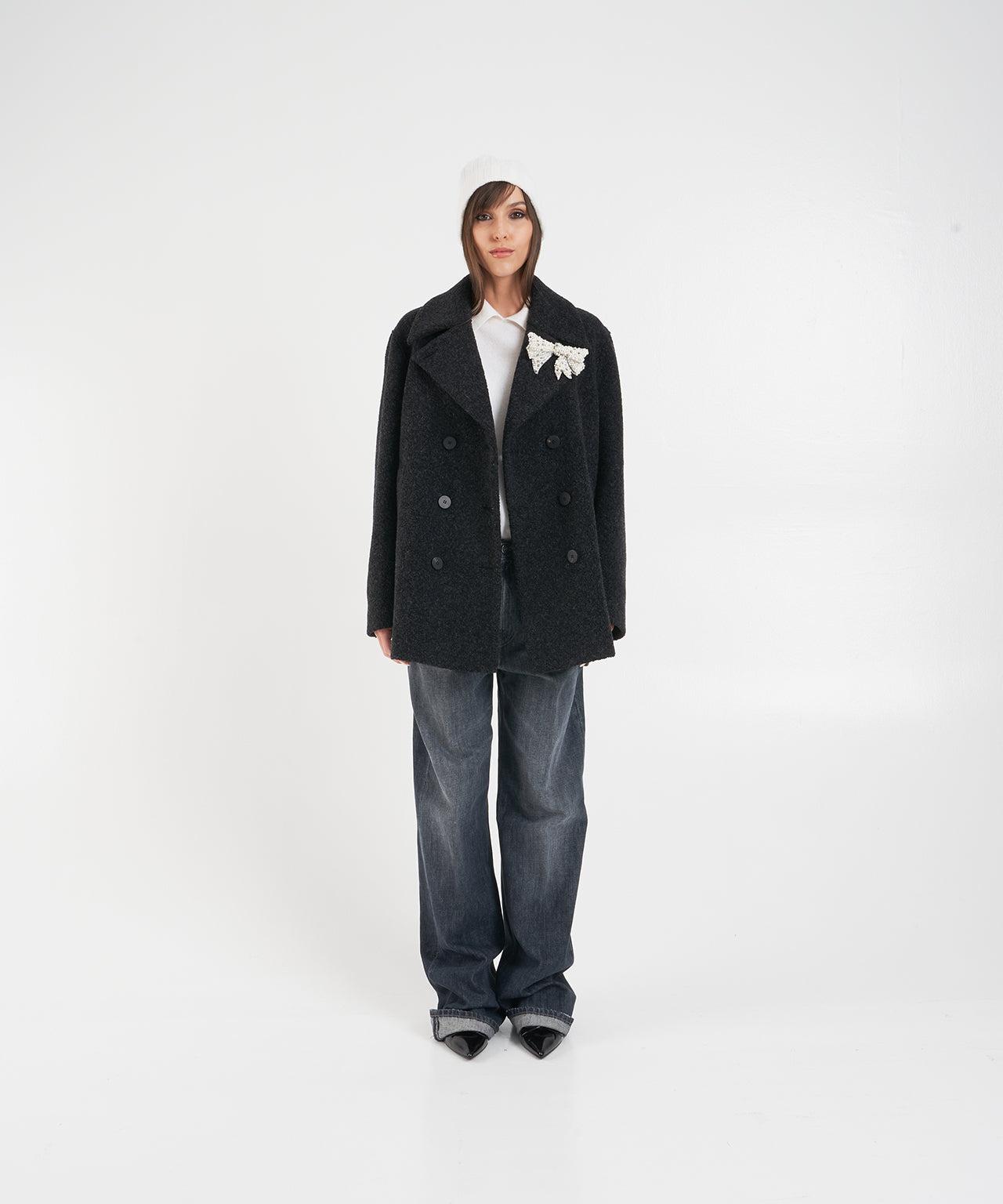 Knit bouclé peacoat Product Image