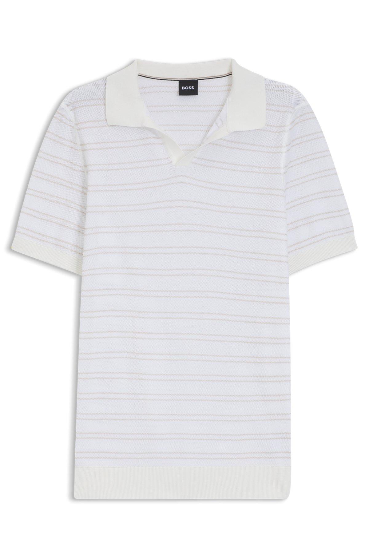 Horizontal-stripe sweater in a cotton blend Product Image