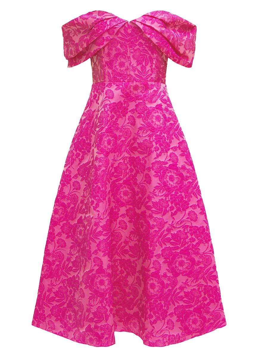 Womens Fiona Cloud Floral Jacquard Midi-Dress Product Image