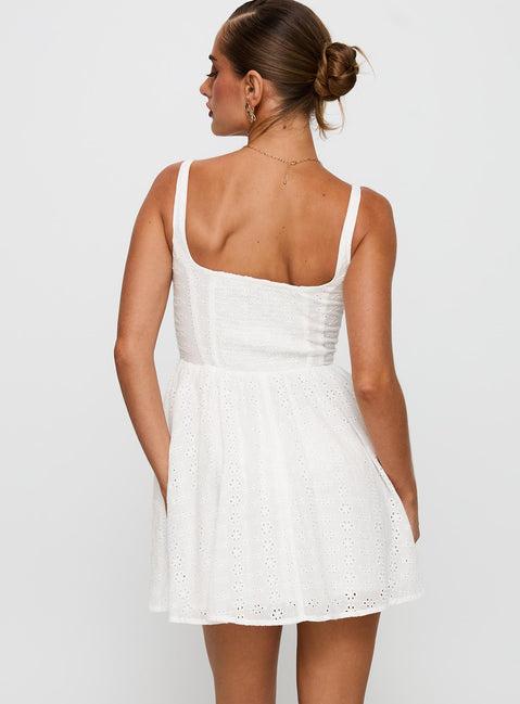 Cartmel Embroidered Mini Dress White Product Image