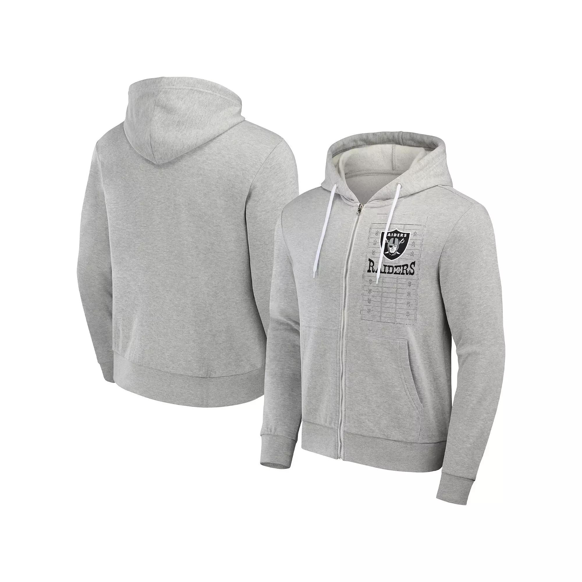 Men's NFL x Darius Rucker Collection by Fanatics Heather Gray Las Vegas Raiders Domestic Full-Zip Hoodie,  Product Image