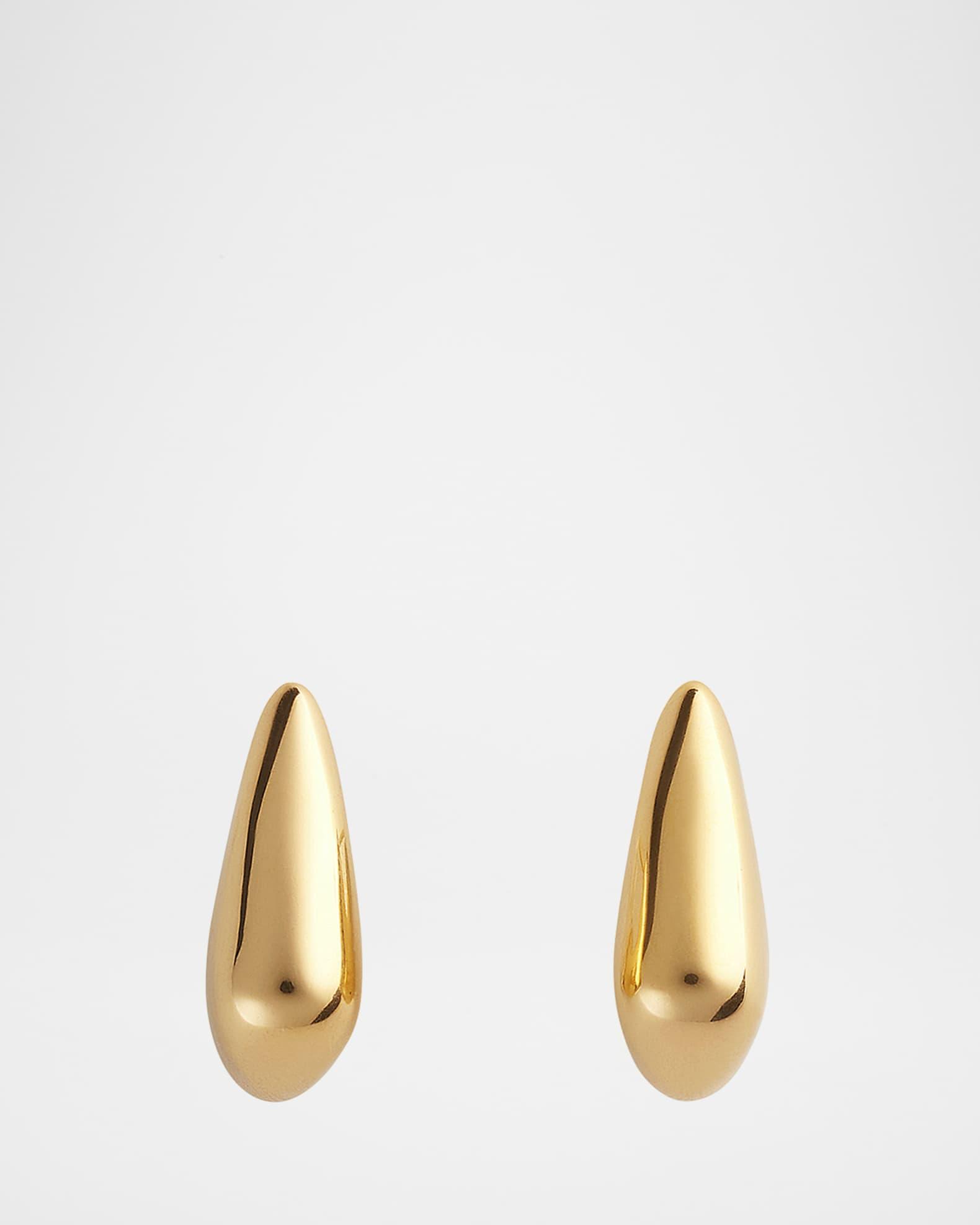 Gold Finish Sculpted Earrings Product Image