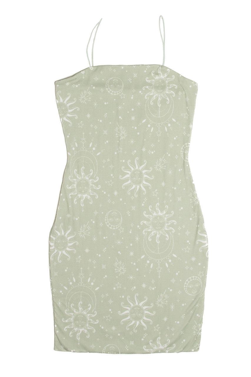 Sage Green Celestial Mini Dress Product Image