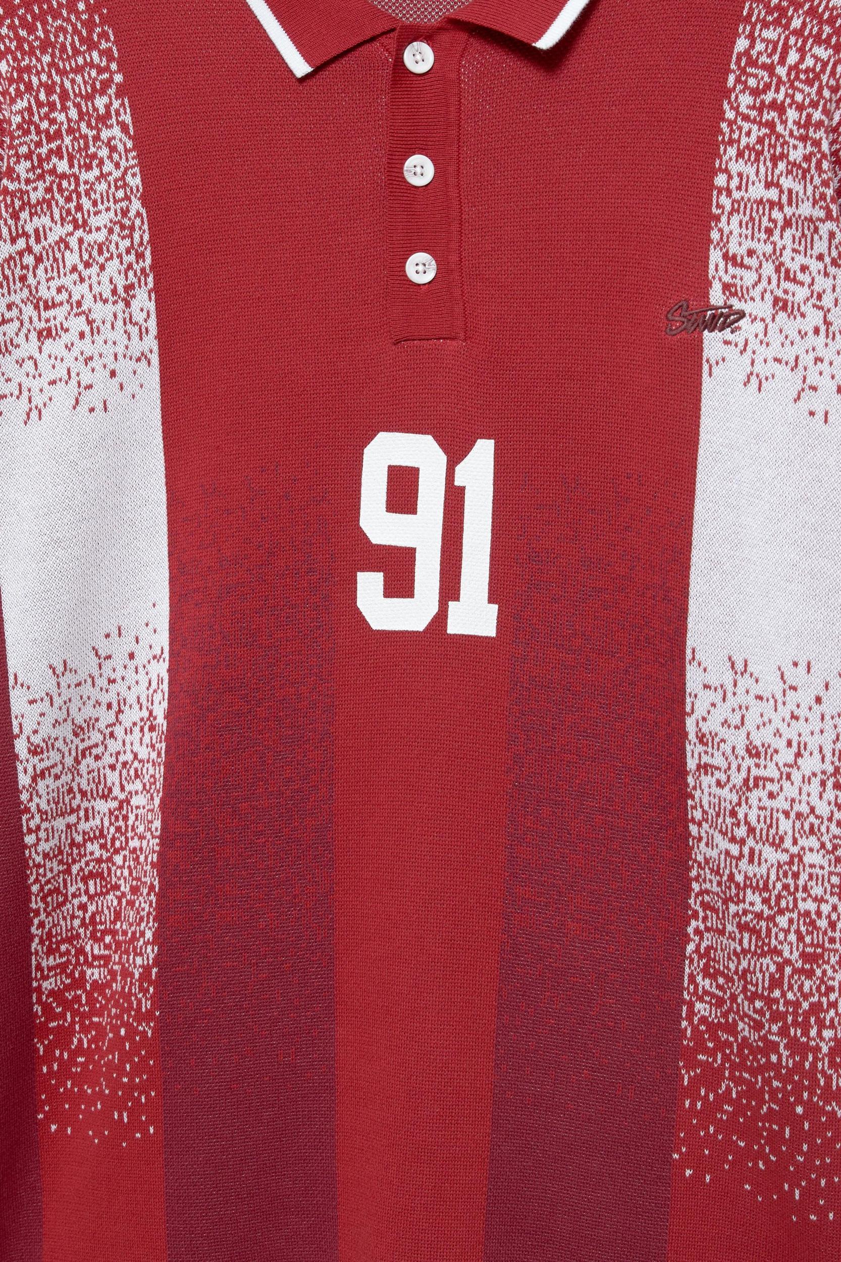 Knit football-style polo shirt 91 Product Image
