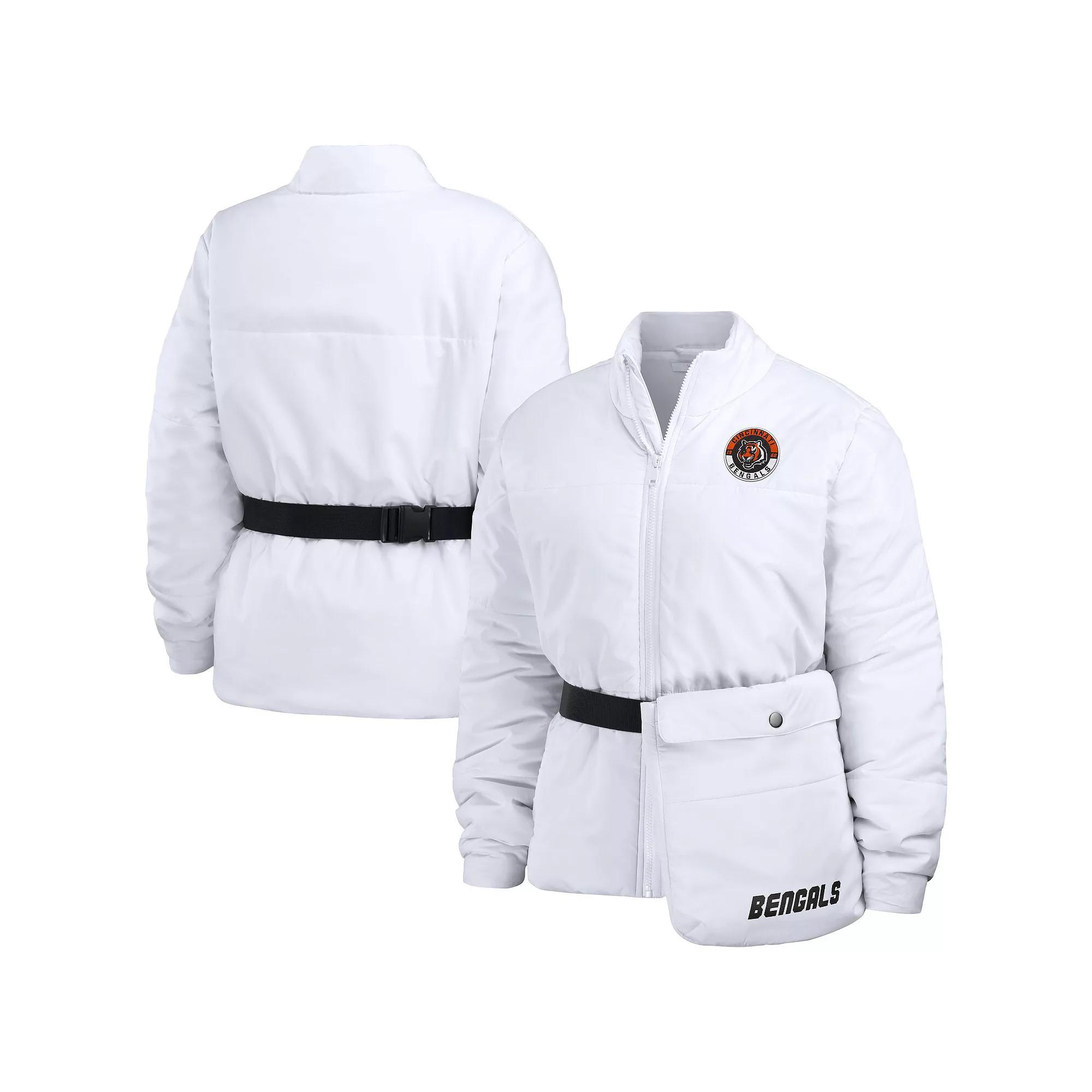 Women's WEAR by Erin Andrews White Miami Dolphins Packaway Full-Zip Puffer Jacket,  Product Image