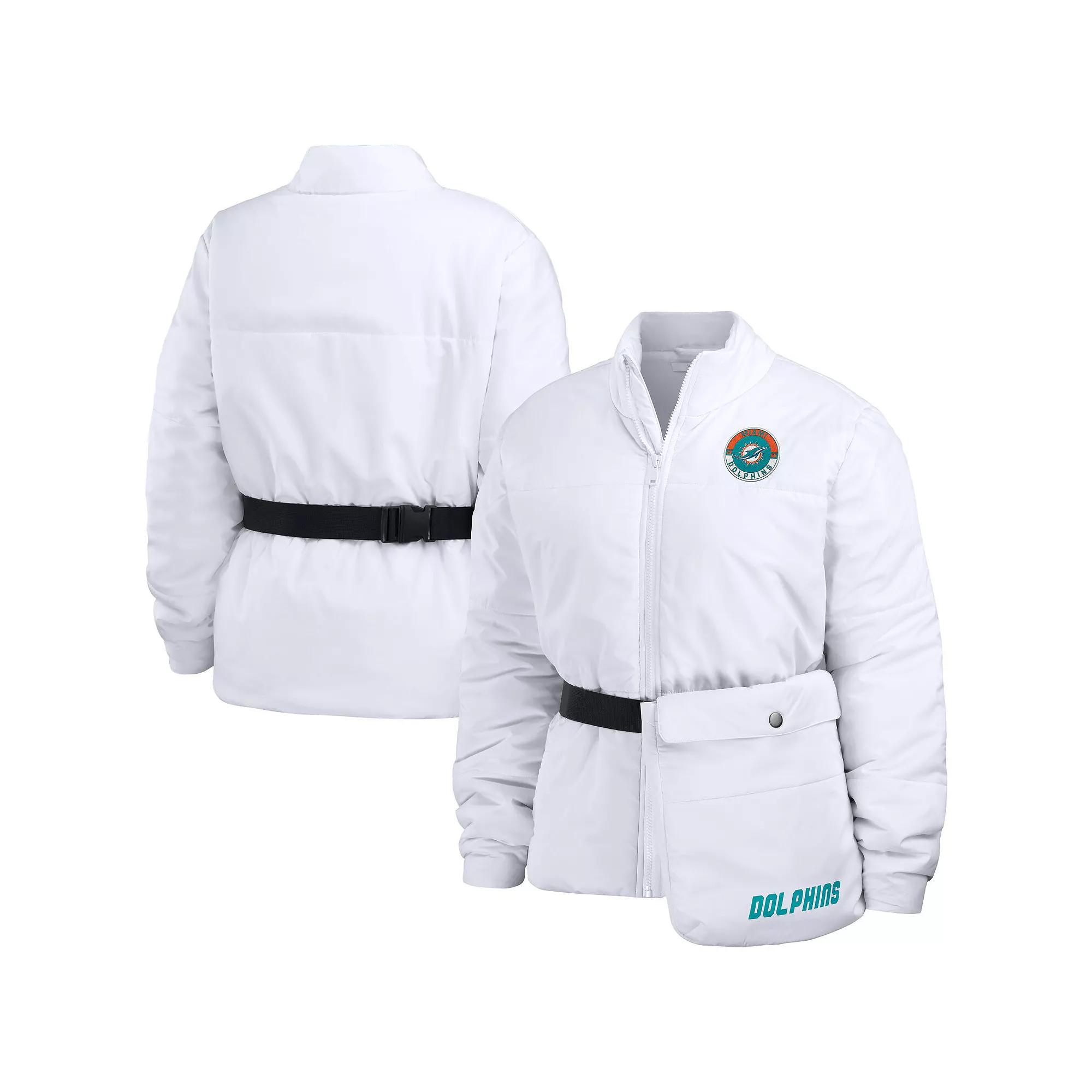 Women's WEAR by Erin Andrews White Las Vegas Raiders Packaway Full-Zip Puffer Jacket,  Product Image