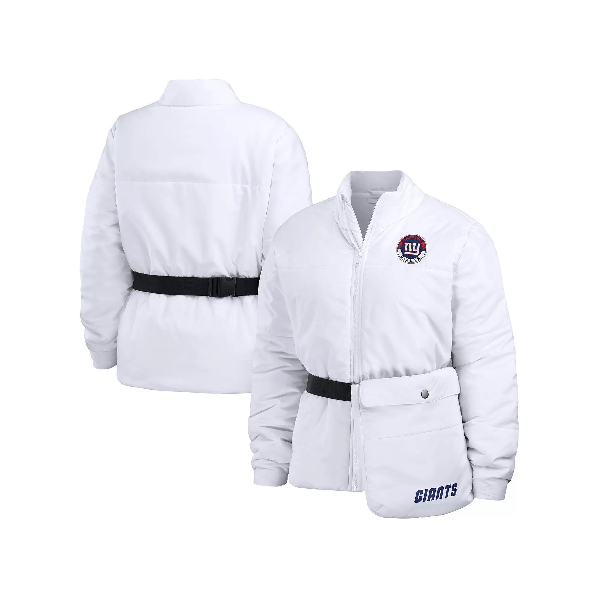 Women's WEAR by Erin Andrews White Miami Dolphins Packaway Full-Zip Puffer Jacket,  Product Image