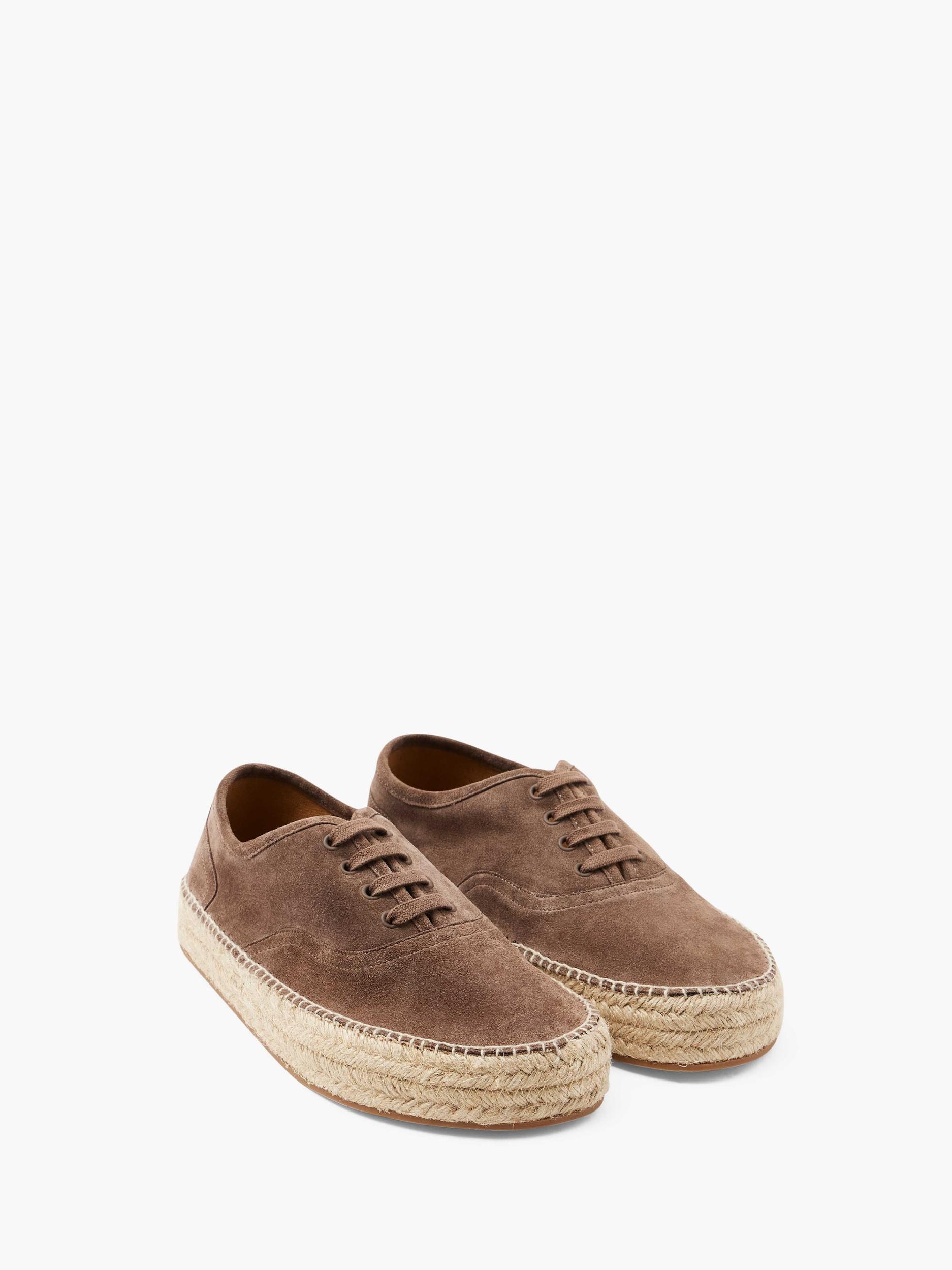 SUEDE LACE-FRONT PLATFORM ESPADRILLE Product Image