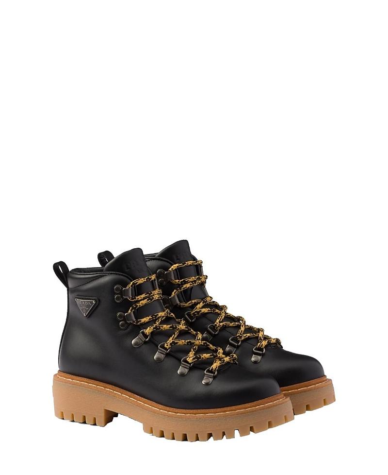 Womens Leather Laced Booties Product Image