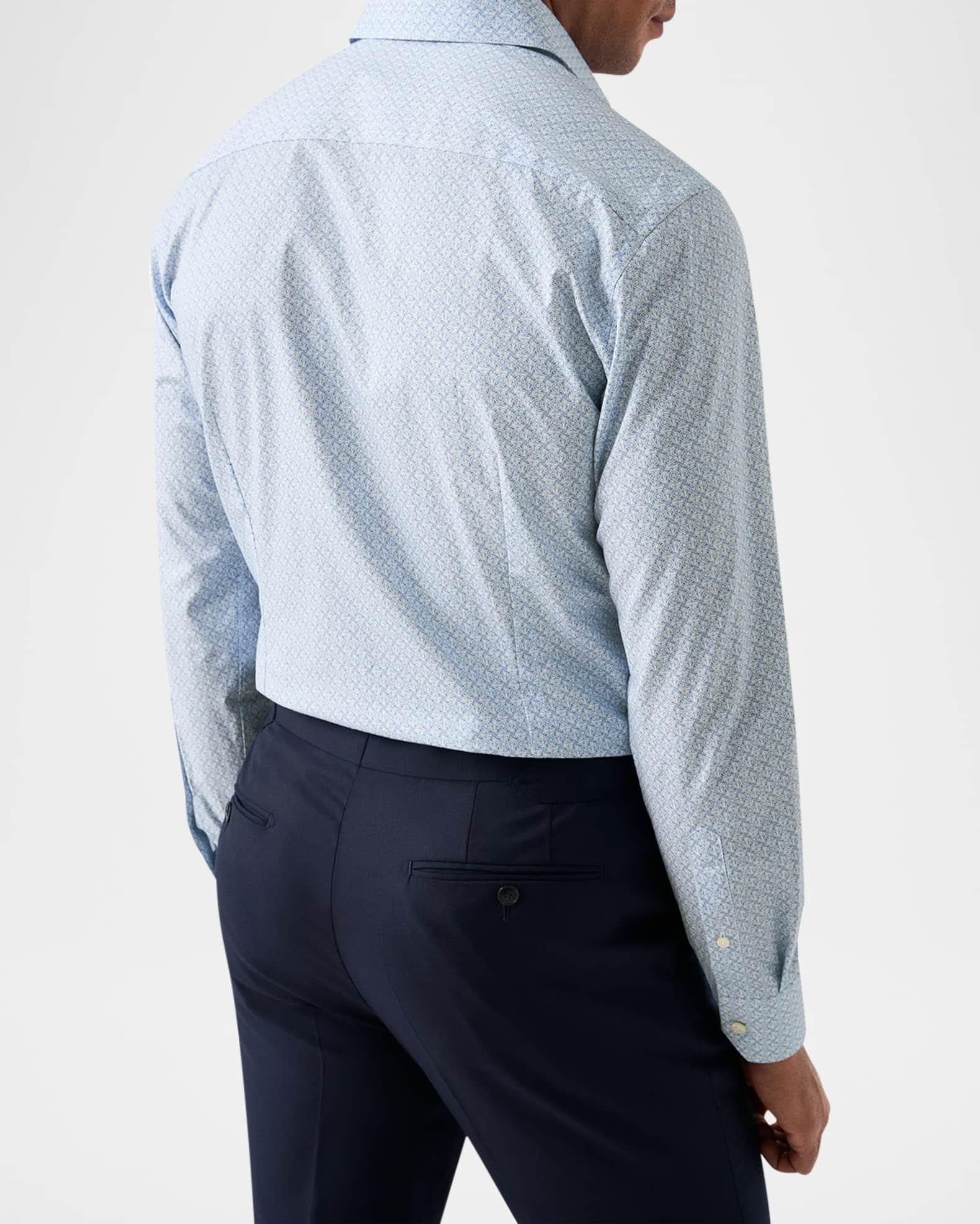 Mens Contemporary-Fit Geometric Cotton Shirt Product Image