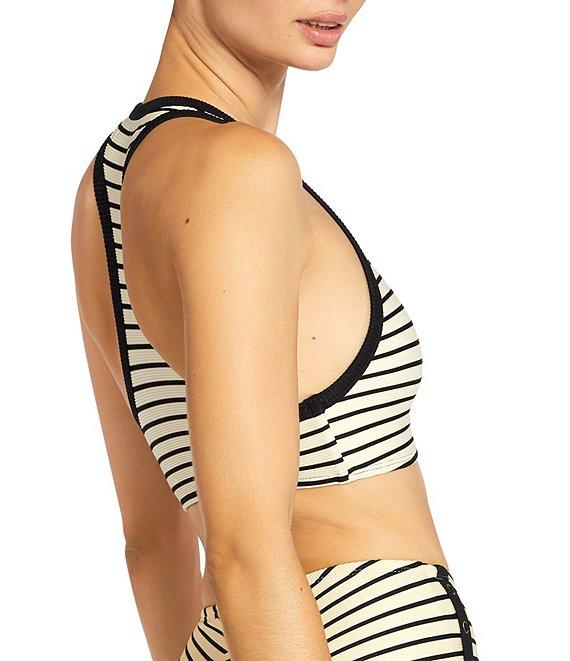 ROBIN PICCONE Parker Stripe High Waist Swim Bottom Product Image