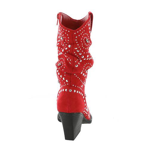 Stellar Red Studded Boots by Very G Product Image
