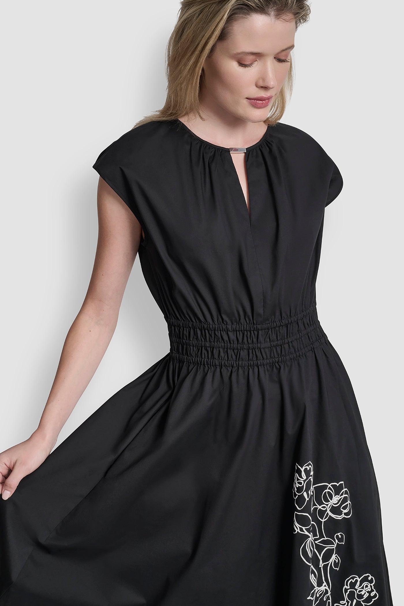 FLORAL FIT & FLARE MIDI DRESS Product Image