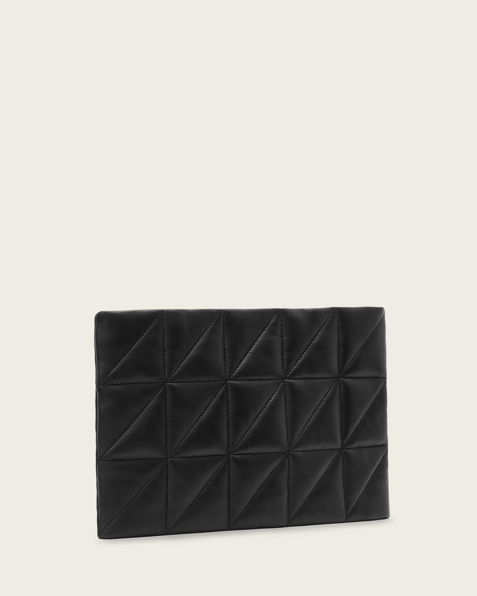 Bettina Leather Quilt Clutch Bag Black | ALLSAINTS US Product Image