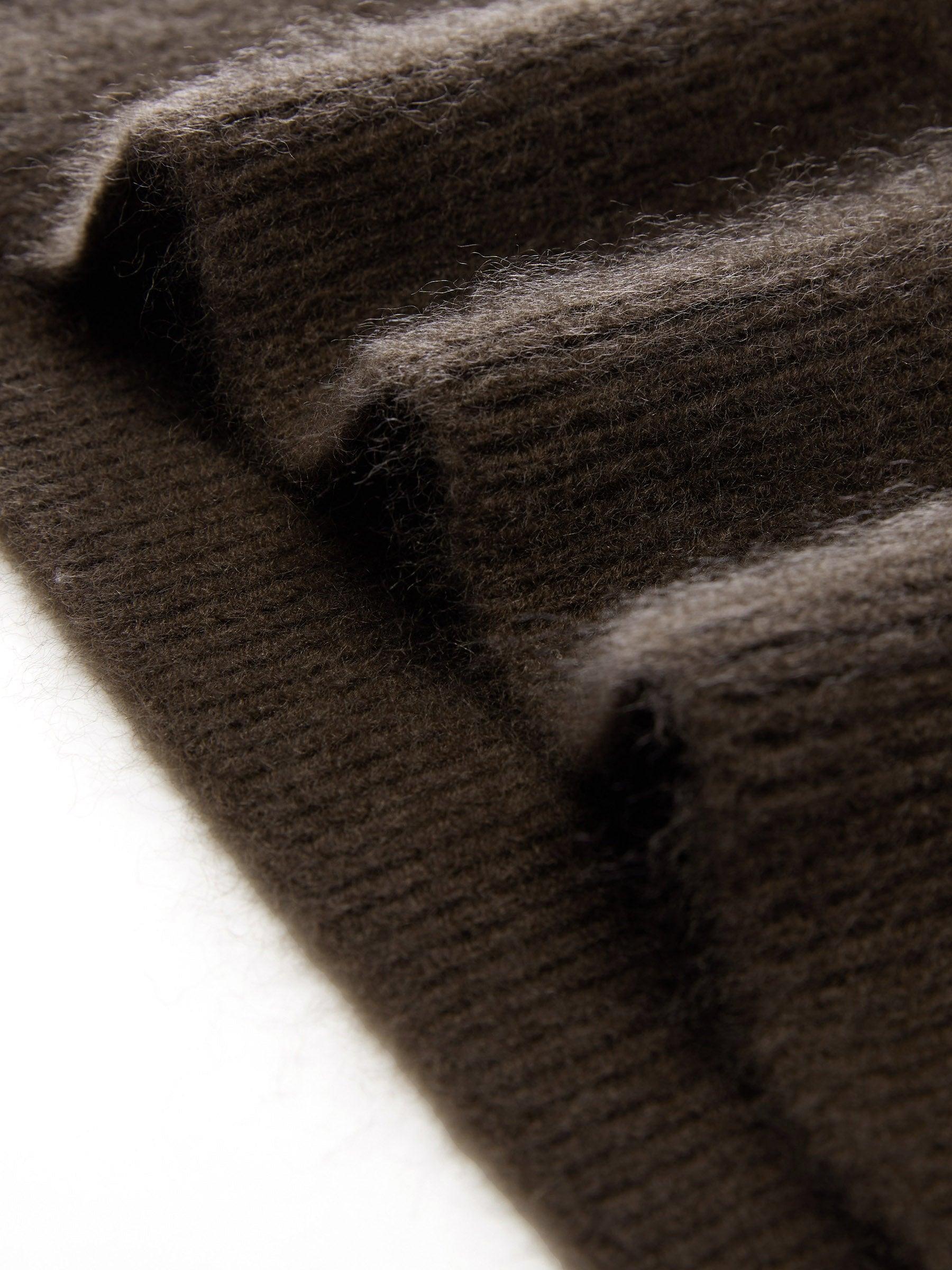 100% Brushed Wool Johnny-Collar Women Sweater Product Image