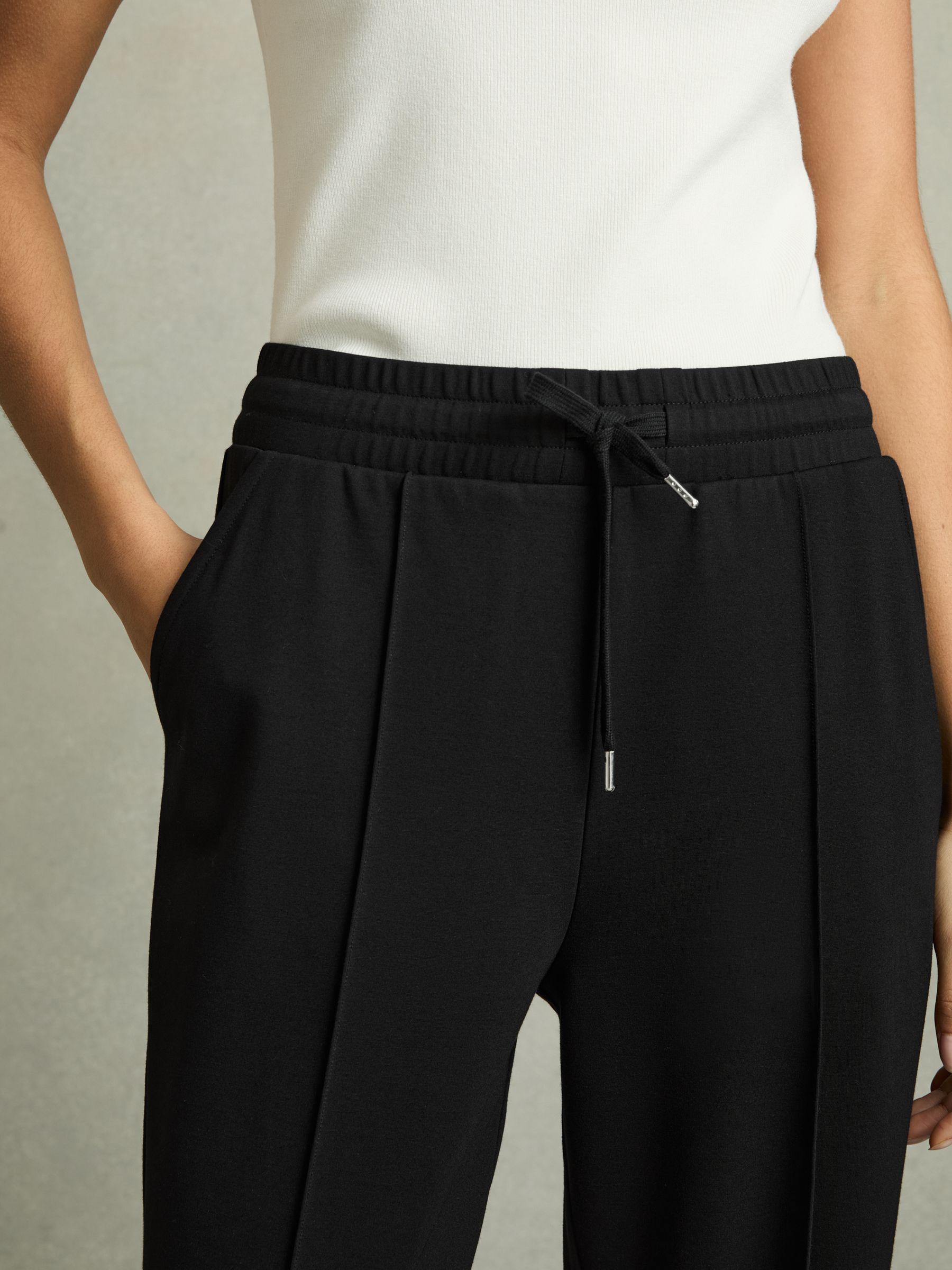 Drawstring Straight Leg Jersey Joggers in Black/Charcoal Product Image