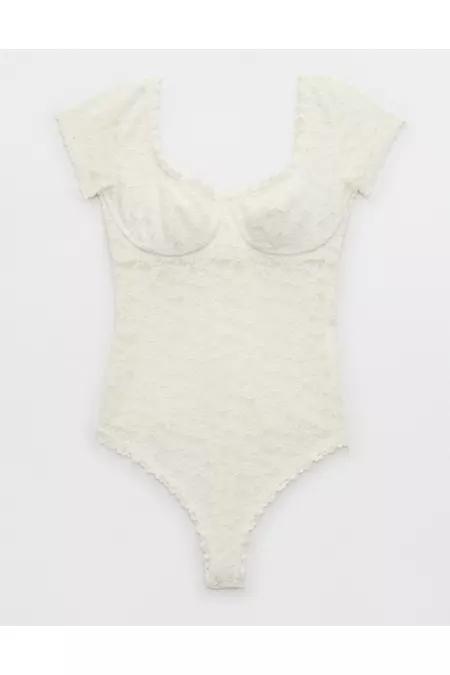 Show Off Vintage Lace Short Sleeve Bodysuit Women's Product Image