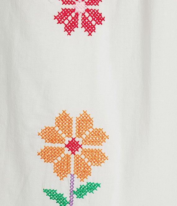 J.Marie Eloise Halter Neck Sleeveless Embroidered Mini Shift Dress Product Image