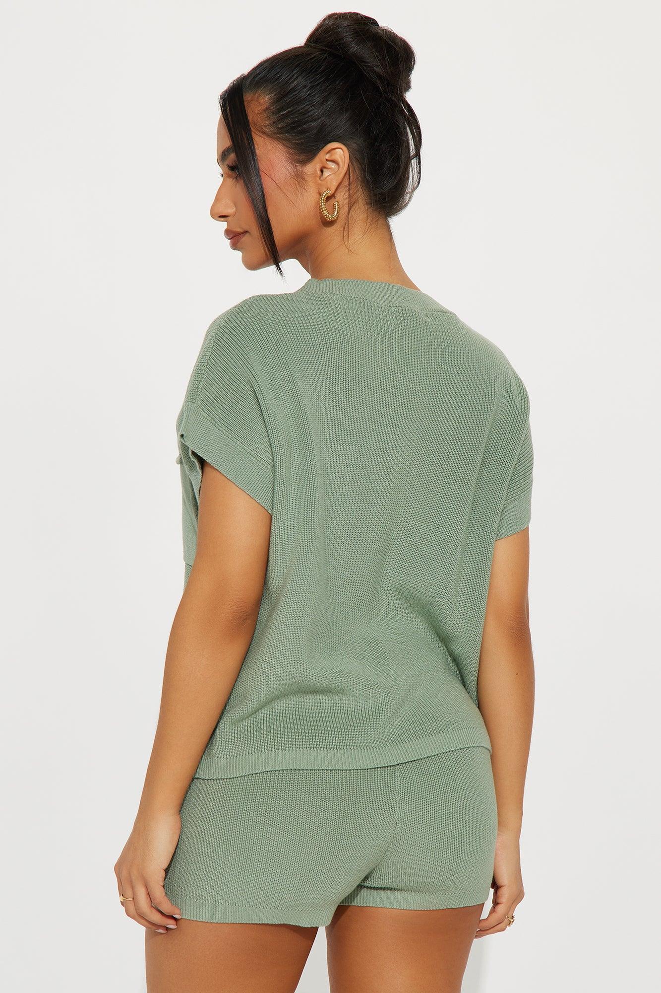 Skyler Sweater Short Set - Sage Product Image