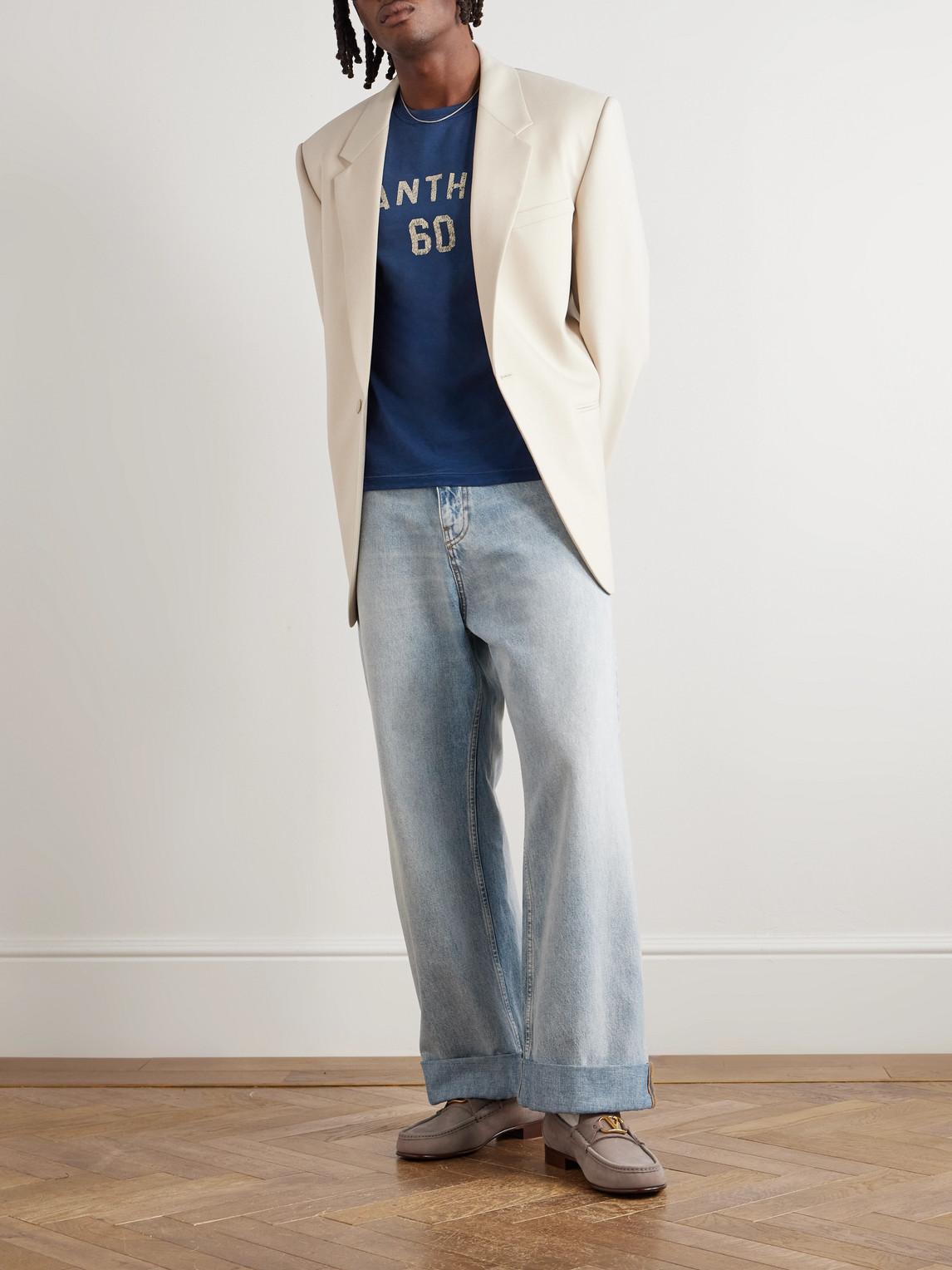 VALENTINO Garavani Navy Cotton T-shirt In Blue Product Image