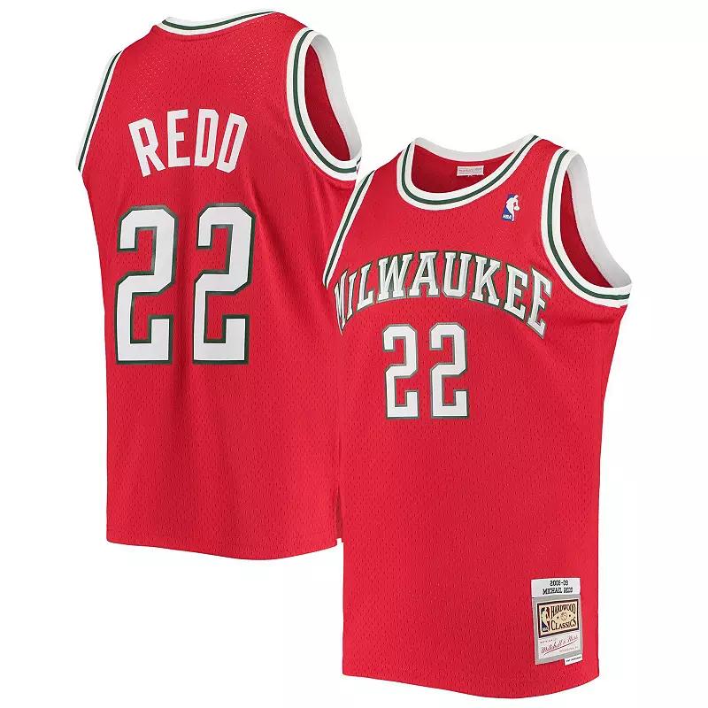 Men's Mitchell & Ness Michael Redd Red Milwaukee Bucks 2008-09 Hardwood Classics Swingman Jersey, Size: Small Product Image