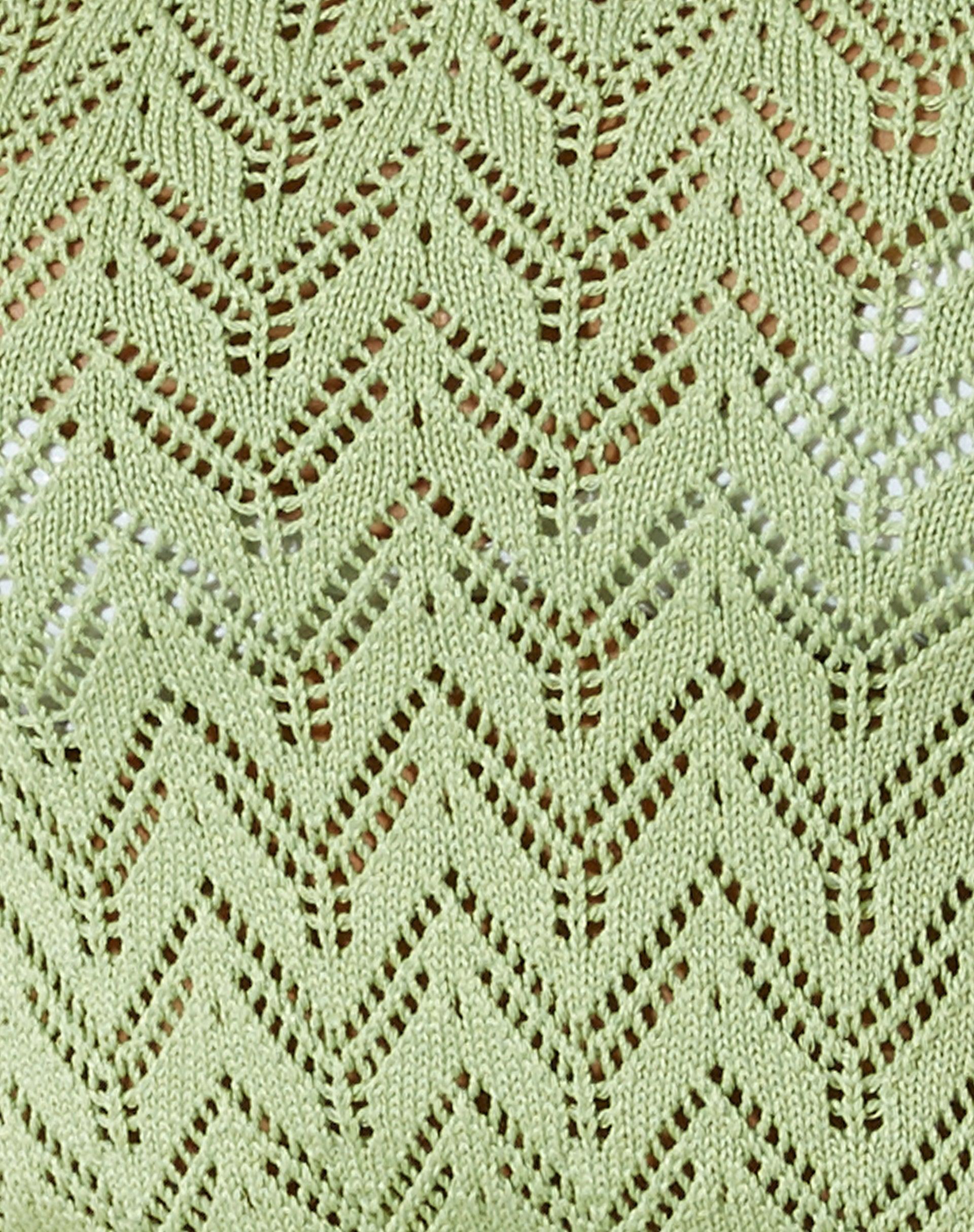 Gera Top in Crochet Pointelle Green Product Image