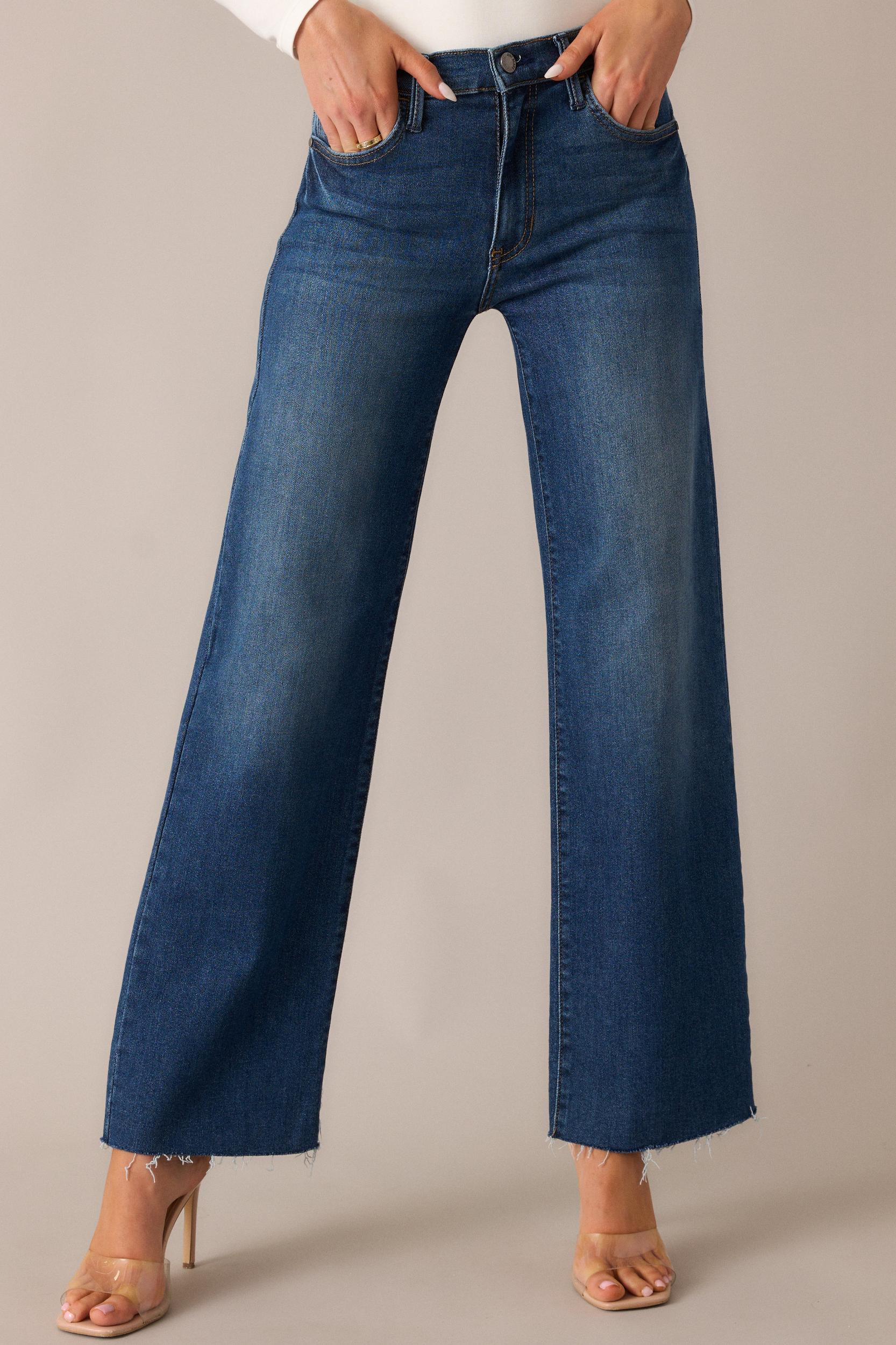 Always On Time Dark Wash Straight Leg Jeans Product Image
