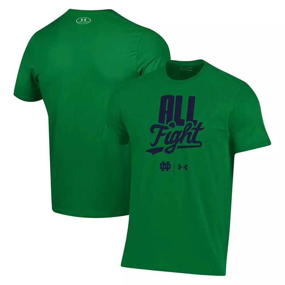 Men's Under Armour Green Notre Dame Fighting Irish All Fight T-Shirt, Size: Large Product Image