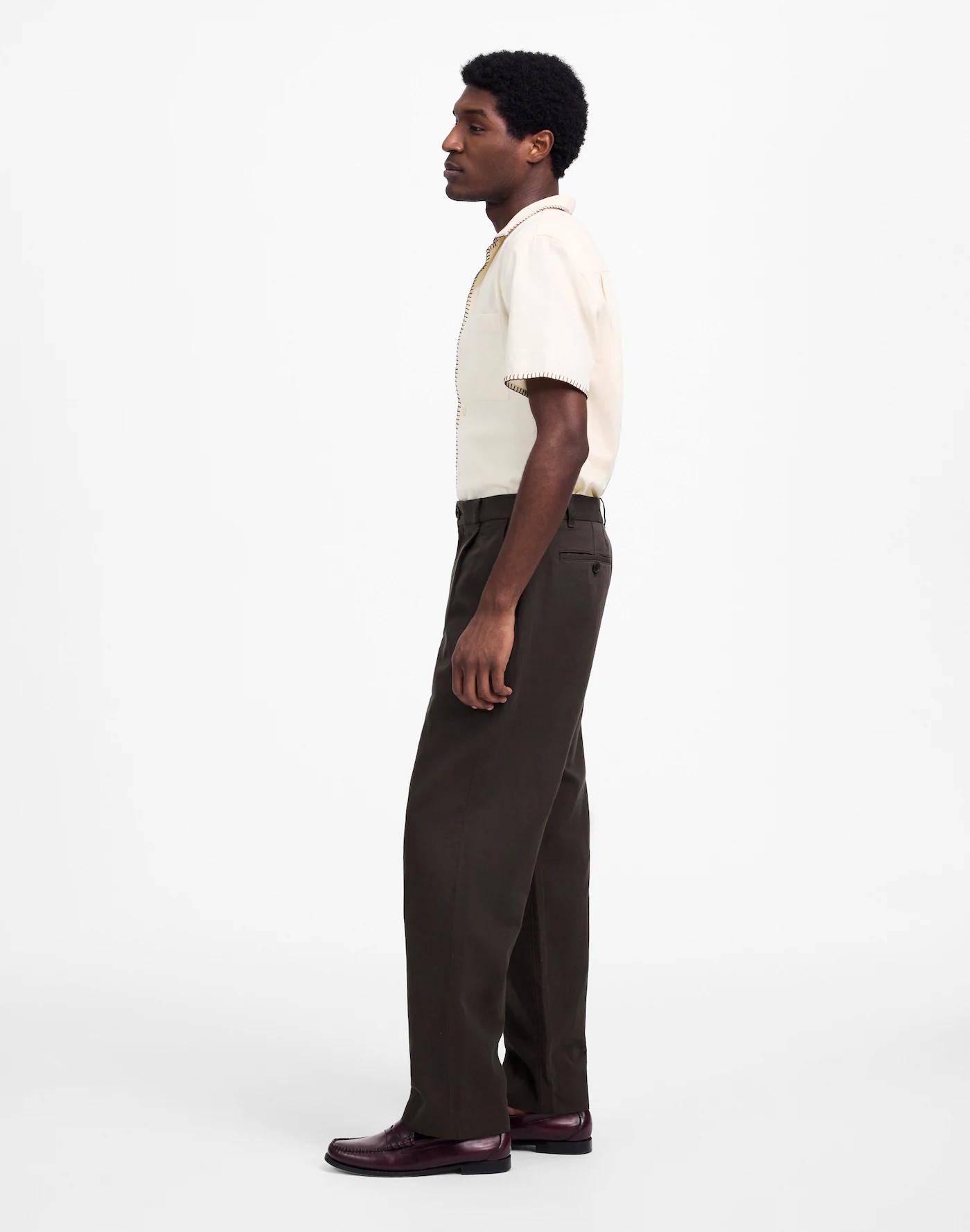 Pleated Trousers in Cotton-Linen Blend Product Image