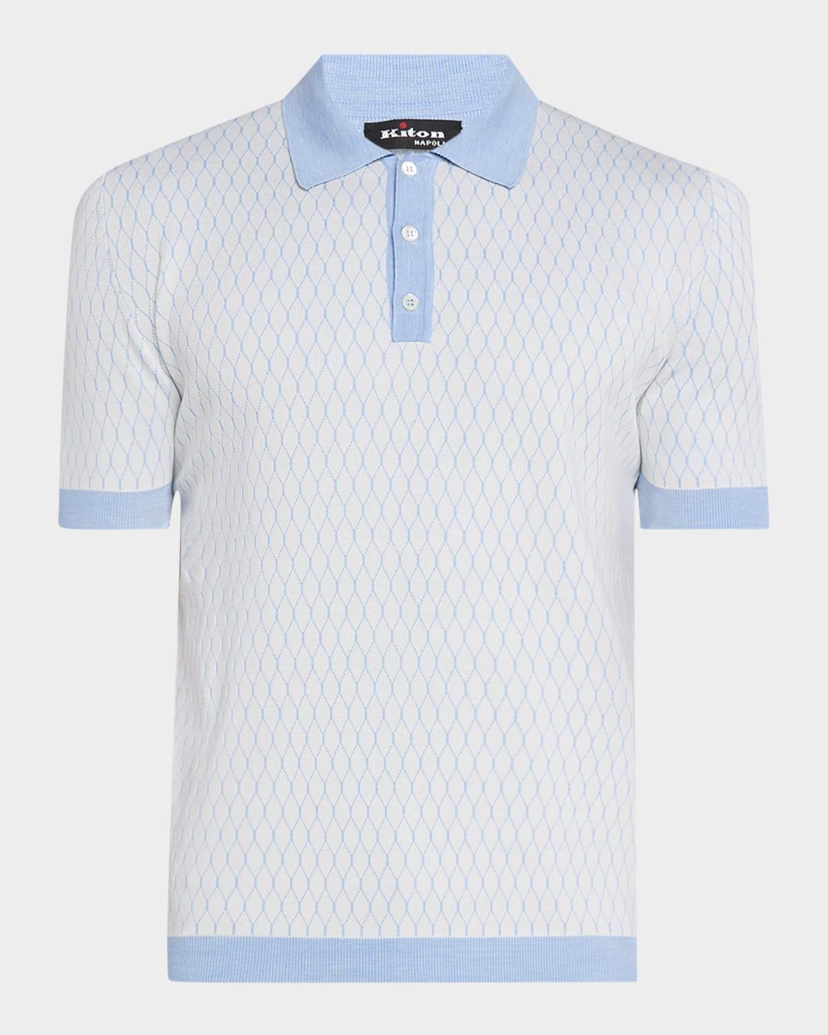 Men's Honeycomb Short-Sleeve Polo Sweater Product Image