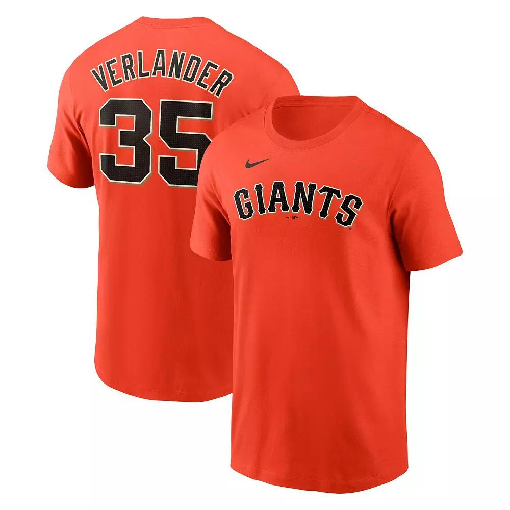 Men's Nike Justin Verlander Orange San Francisco Giants Fuse Name & Number T-Shirt,  Product Image