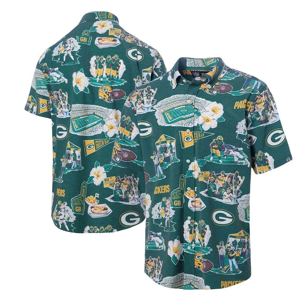Men's Reyn Spooner Green Green Bay Packers Scenic Button-Down Shirt,  Product Image